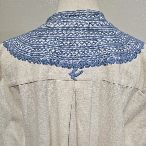 Mi Golondrina Beatriz Azul De Noel Caftan Maxi Dress Size Medium - Picture 10 of 12